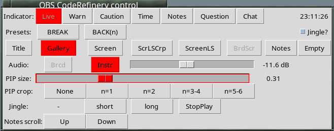 Screenshot of a small control-panel looking window